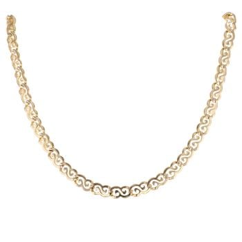 9ct Yellow Gold Swirl Link Fancy Chain 18"