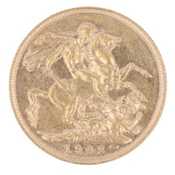 1902 Edward VII Large Head Australia Full Sovereign Coin