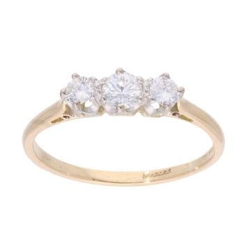 9ct Yellow Gold 0.35ct Diamond Trilogy Ring