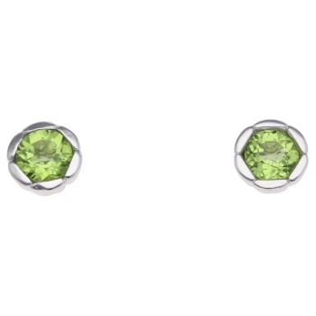 925 Sterling Silver Peridot Stud Earrings