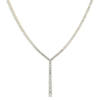 14ct Yellow Gold Monaco Agua Pave Lock Chain 18"
