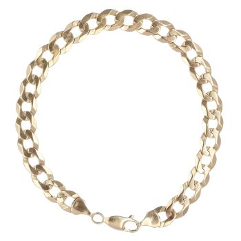 9ct Yellow Gold Curb Bracelet 8.5"