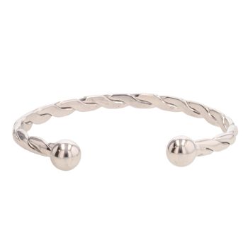 9ct White Gold Patterned Torque Bangle