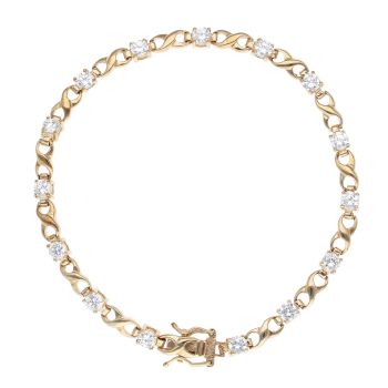 9ct Yellow Gold Cubic Zirconia Bracelet 7.5"