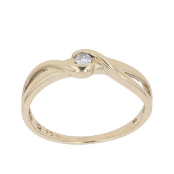 9ct Yellow Gold Cubic Zirconia Single Stone Ring