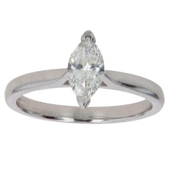 Platinum 0.50ct Marquise Cut Diamond Solitaire Ring