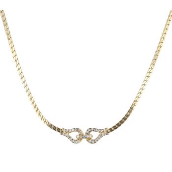 18ct Yellow Gold 0.65ct Brilliant Cut Diamond Fancy Necklace 16"