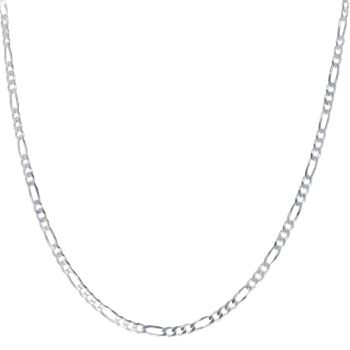 Silver Pave Figaro Chain 20"
