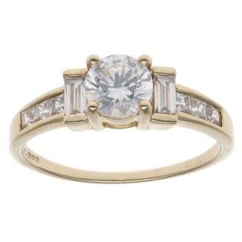 14ct Yellow Gold Cubic Zirconia Ring