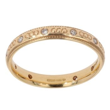 18ct Yellow Gold 0.10ct Diamond Wedding Band 3mm