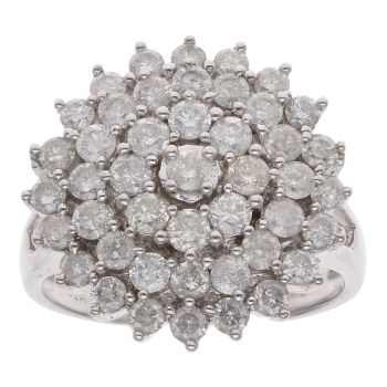 18ct White Gold 2.00ct Brilliant Cut Diamond Cluster Ring