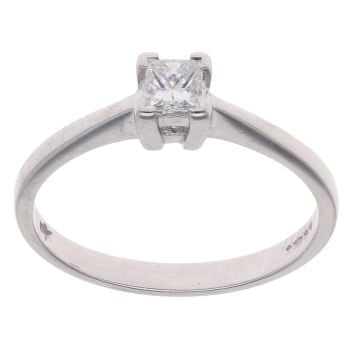 Platinum 0.25ct Princess Cut Diamond Solitaire Ring
