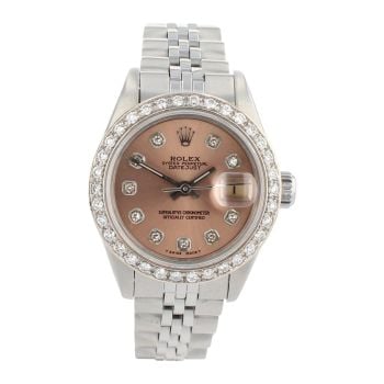 Rolex Custom Datejust Pre Owned Watch Ref 69174