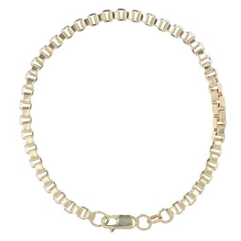 9ct Yellow Gold Box Bracelet 7.5"