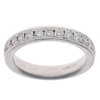 18ct White Gold 0.70ct Brilliant Cut Diamond Half Eternity Ring