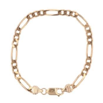 9ct Yellow Gold Figaro Bracelet 7.5"