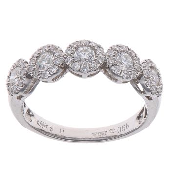 18ct White Gold 0.68ct Brilliant Cut Diamond Cluster Ring