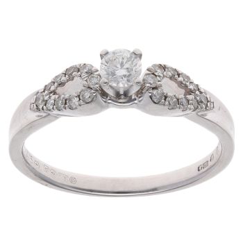 9ct White Gold 0.31ct Brilliant Cut Diamond Solitaire Ring