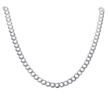 Silver Curb Chain 22" By Icesia