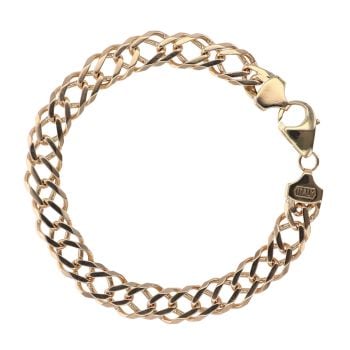 9ct Yellow Gold Double Curb Bracelet 8"