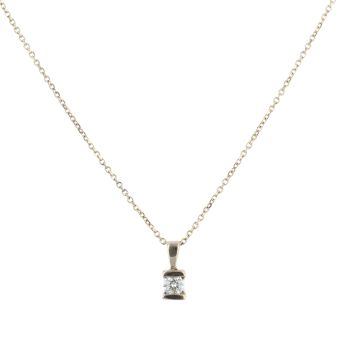 14ct Yellow Gold 0.50ct Brilliant Cut Diamond Solitaire Pendant and Chain 18"