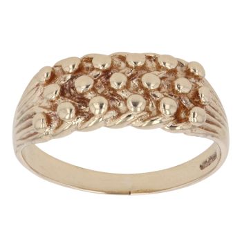 9ct Yellow Gold Three Row Keeper Ring