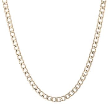 18ct Yellow And White Gold Diamond Cut Curb Chain 20"