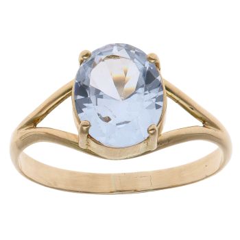 18ct Yellow Gold Aquamarine Solitaire Ring