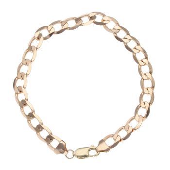 9ct Yellow Gold Curb Bracelet 8"
