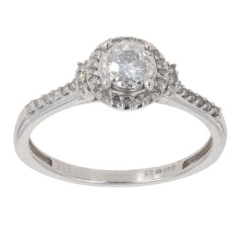9ct White Gold 0.33ct Brilliant Cut Diamond Cluster Ring