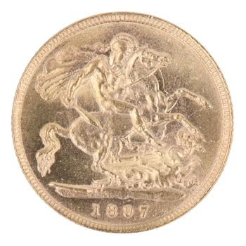 1897 Victoria Old Head UK Half Sovereign Coin