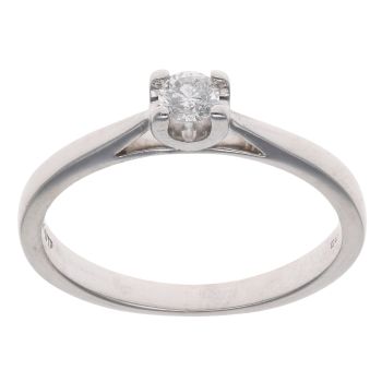18ct White Gold 0.10ct Brilliant Cut Diamond Solitaire Ring