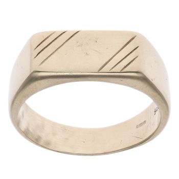 9ct Yellow Gold Patterned Signet Ring