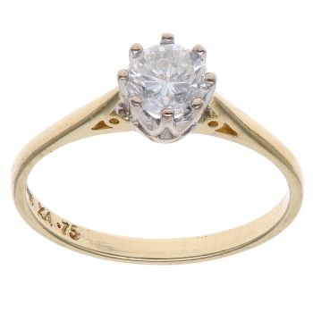 18ct Yellow Gold 0.75ct Brilliant Cut Diamond Solitaire Ring
