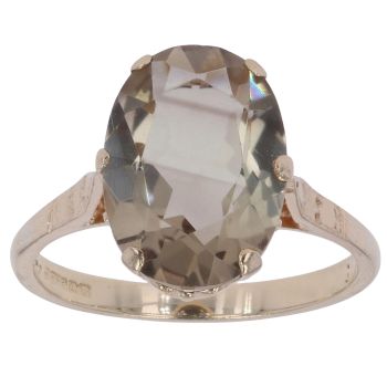 9ct Yellow Gold Smoky Quartz Fancy Ring