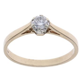 9ct Yellow Gold 0.25ct Brilliant Cut Diamond Solitaire Ring