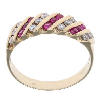 9ct Yellow Gold Ruby And Cubic Zirconia Ring