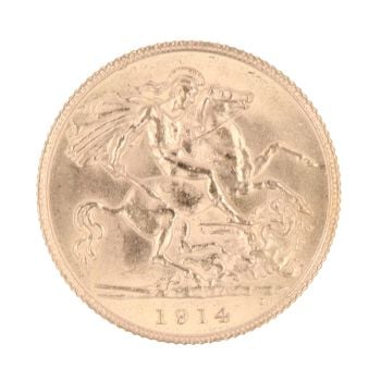 1914 George V Half Sovereign Coin