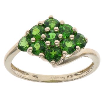 9ct Yellow Gold Diopside Fancy Cluster Ring