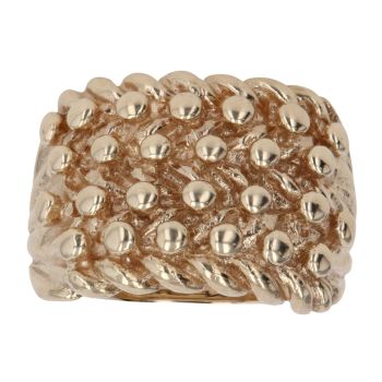 9ct Yellow Gold Four Row Keeper Ring