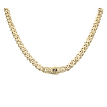 14ct Yellow Gold Monaco Classic Alternate Flex Lock Curb Chain 22"