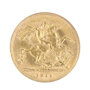 1911 George V Half Sovereign Coin