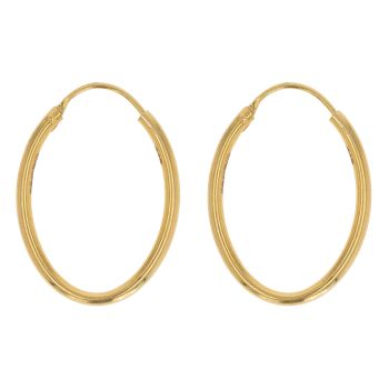 22ct Yellow Gold Oval Hoop Earrings
