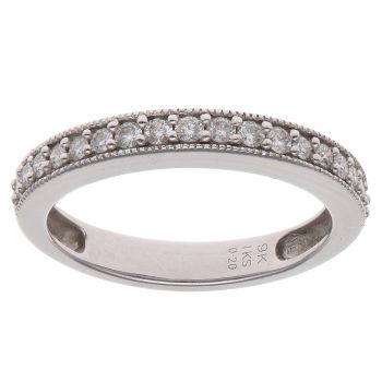 9ct White Gold 0.20ct Diamond Half Eternity Ring