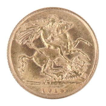1913 George V Large Head UK Half Sovereign Coin