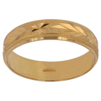 22ct Yellow Gold Diamond Cut 4mm Wedding Band