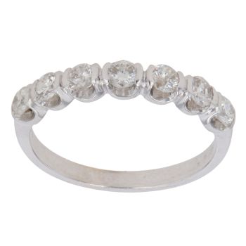 18ct White Gold 0.50ct Brilliant Cut Diamond Half Eternity Ring