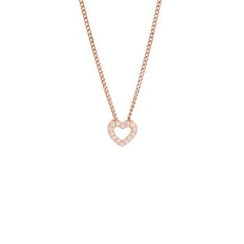 Rose Gold Plated Sterling Silver Cubic Zirconia Tiny Heart Pendant