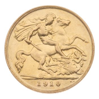 1910 Edward VII Large Head UK Half Sovereign Coin
