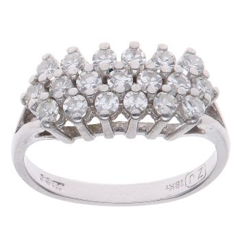 18ct White Gold 0.60ct Brilliant Cut Diamond Cluster Ring
